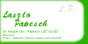 laszlo papesch business card